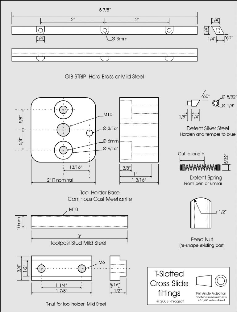 Toolpost and gib plans